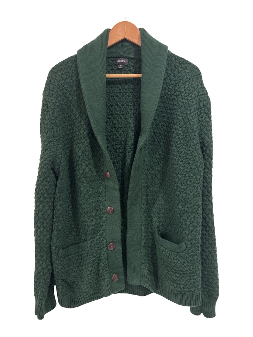 J. Crew The Quilted Cotton Grandpa Academia Shawl Collar Cardigan Sweater - M